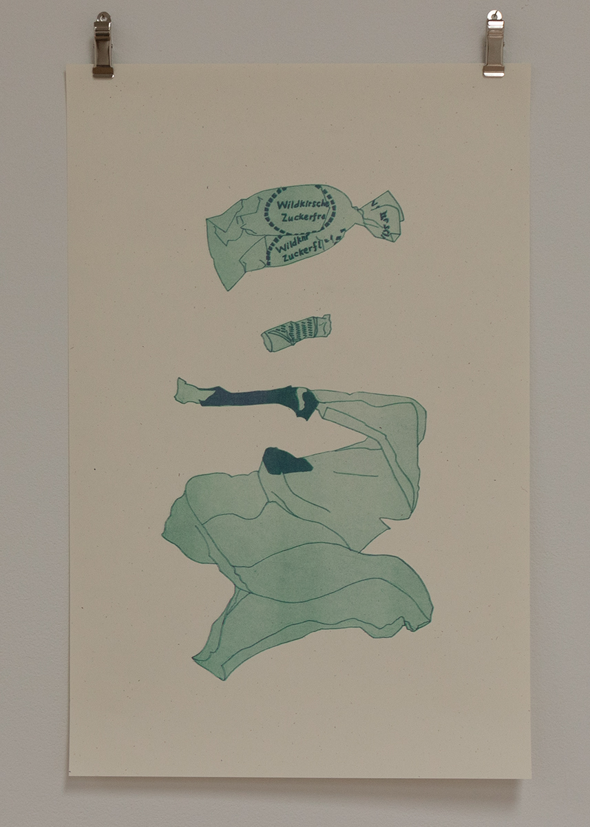 WRAPPER, CIGARETTE, BANANA 
        
        Riso Print
        11 in. x 17 in.